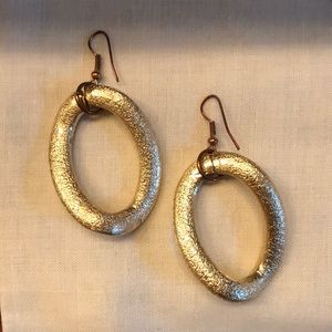 Brushed gold statement hoop